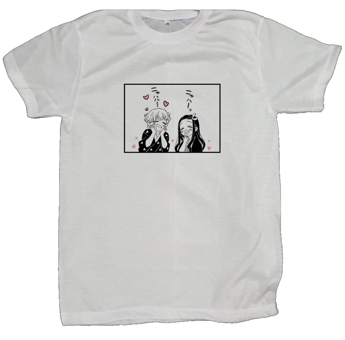 Anime Demon slayer nezuko tanjiro t- shirt fit White 35