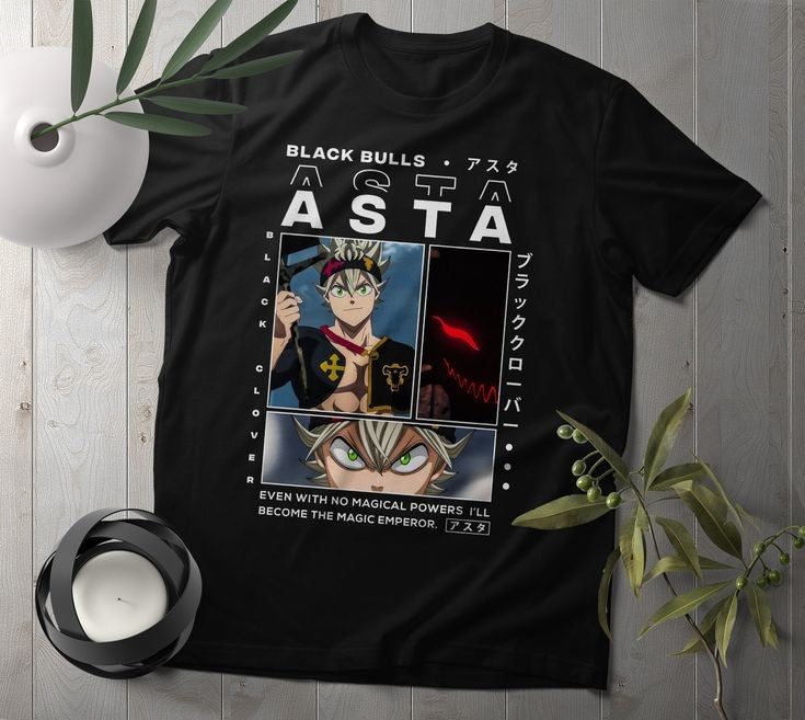 Black Clover T-Shirt, Oversized Black