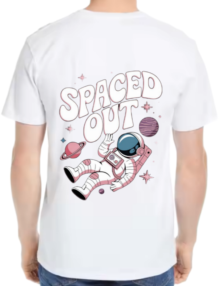 SPACED OUT t- shirt One Size White back 36