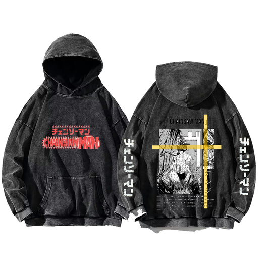 Chainsaw Man One Size hoodie Washed Back 36