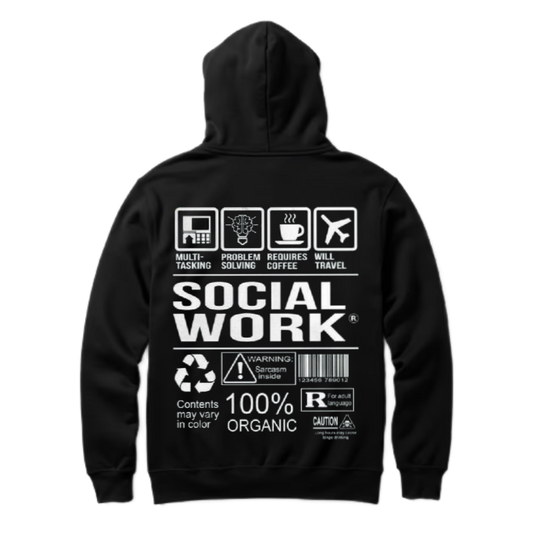SOCIAL WORK Back text oversize hoodie back 36