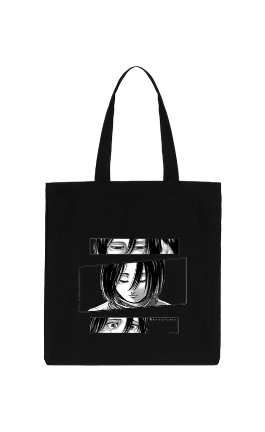 Anime Attack on titan shingeki no kyojin Aot Black tote bag 36 (Copy)