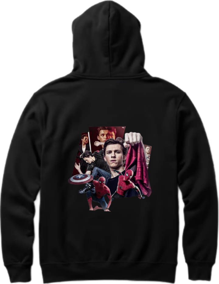 Spiderman One Size hoodie Black Back 35 (Copy)