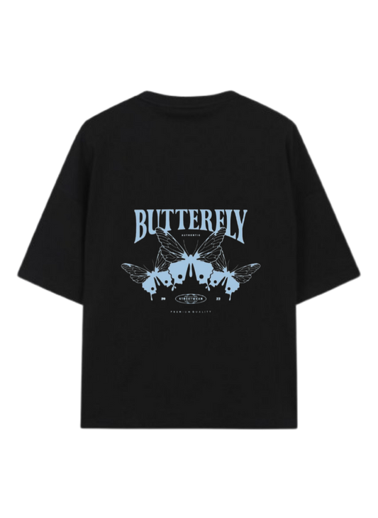 butterflies t- shirt Black Back 36