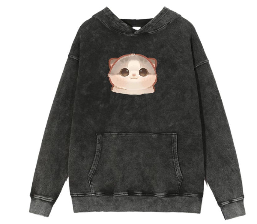 cat Oversize Hoodie Washed 36