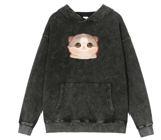 cat Oversize Hoodie Washed 36