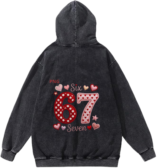 67 designs Oversize Hoodie Washed Back 36