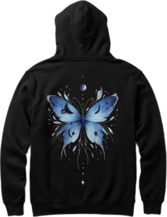 butterflies Oversize Hoodie Black Back 36