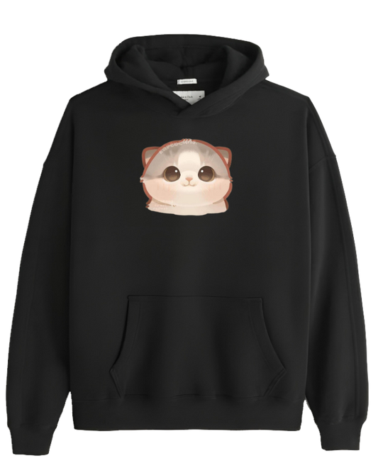 cat Oversize Hoodie Black 36