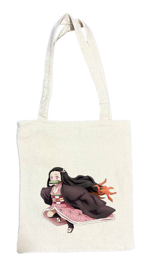 Anime Demon slayer nezuko tanjiro tote bag Beige 36