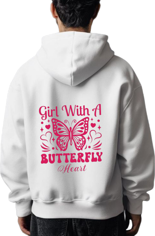 butterflies Oversize Hoodie White Back 36