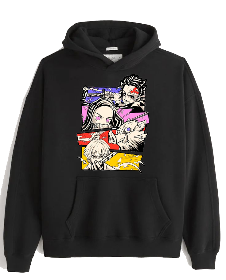 Anime Demon slayer nezuko tanjiro Oversize Hoodie Black 36