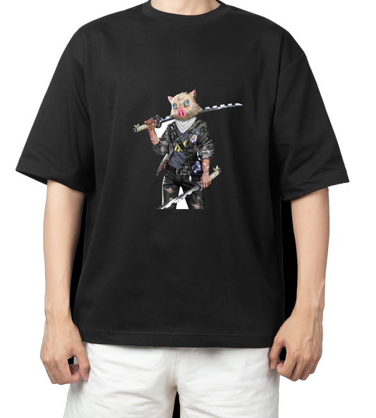 Anime Demon slayer nezuko tanjiro t- shirt Oversize Black 36