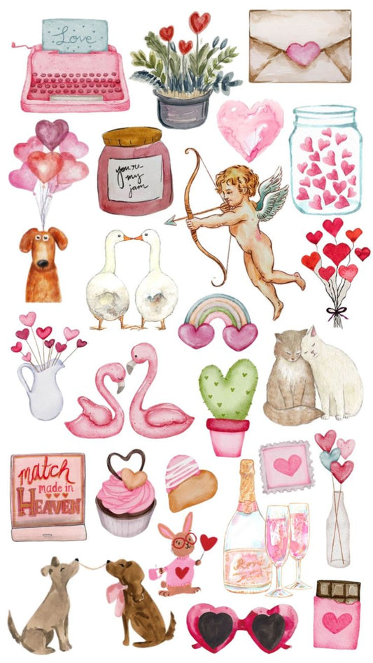 Aesthetic Cute Stickers Pack - Waterproof Vinyl Cartoon Decals for Water Bottles, Laptops, Scrapbooking, Kawaii Stationery Supplies sticker journal sticker