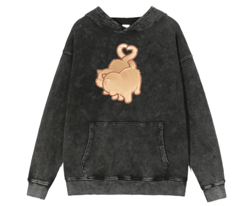 cat Oversize Hoodie Washed 37