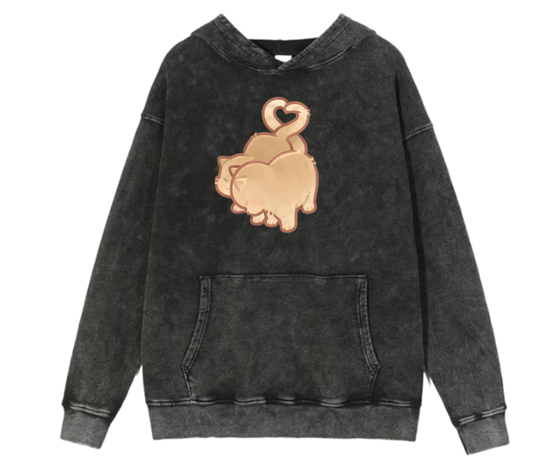 cat Oversize Hoodie Washed 37
