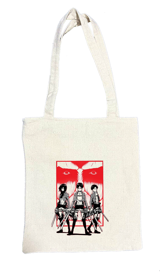 Anime Attack on titan shingeki no kyojin Aot biege tote bag 36