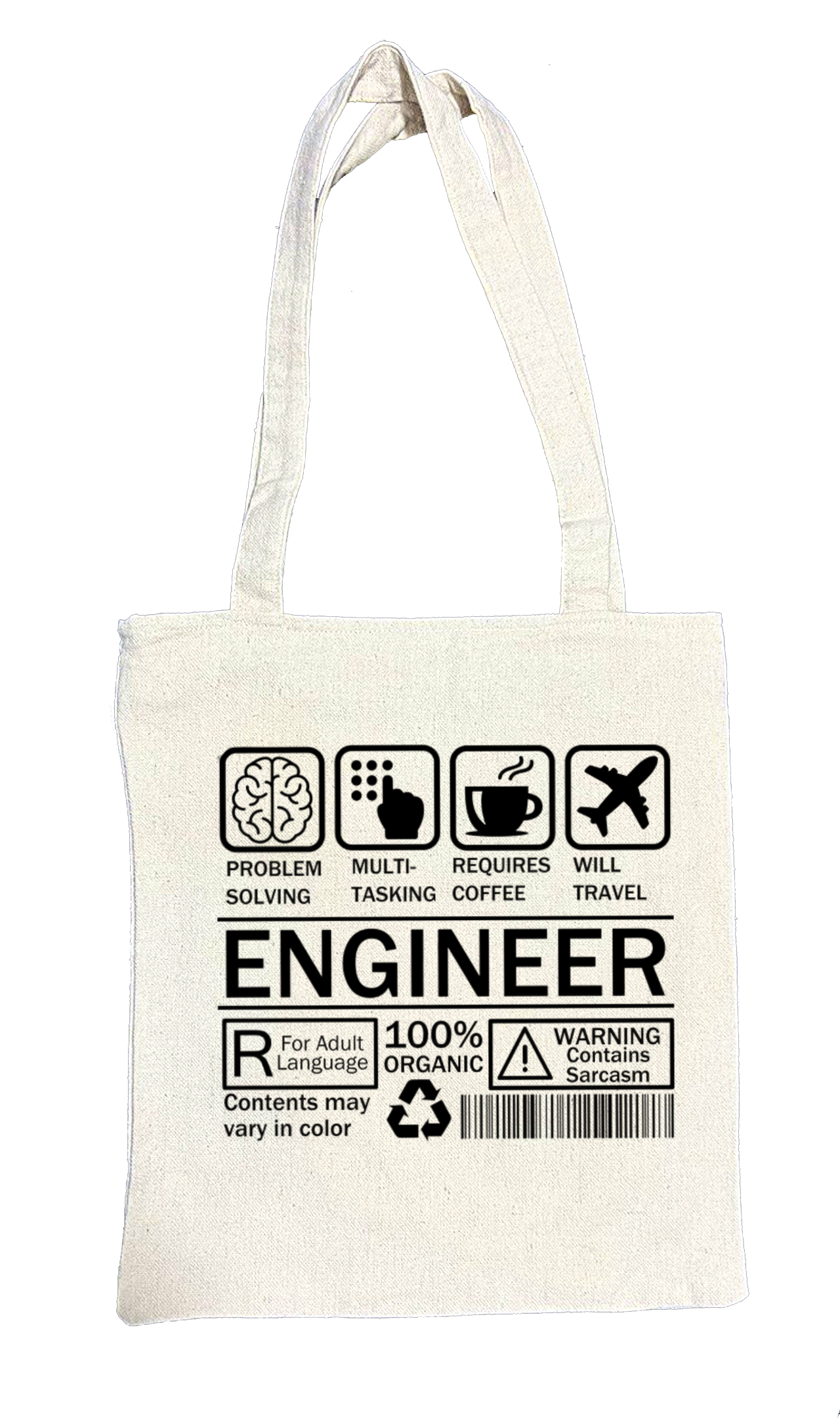 ENGINEER Back text tote bag beige 37