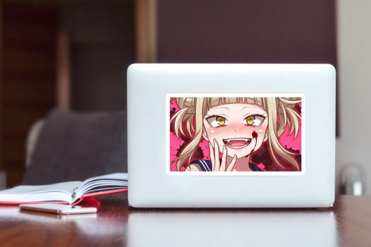 "My Hero Academia Toga Himiko Crazy Smile Sticker, Waterproof Aesthetic Anime Decal for Laptop, Tablet, Phone, and Water Bottle - Villain Merch