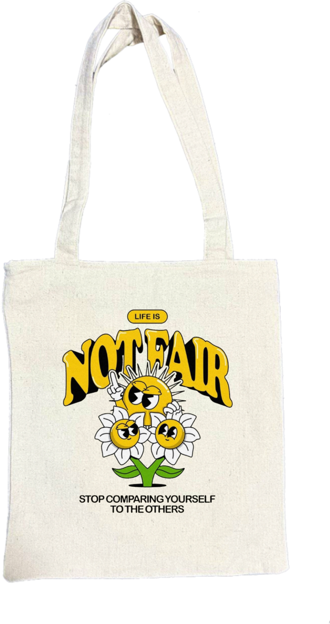 LIFE IS W M STOP COMPARING YOURSELF TO THE OTHERS tote bag beige 127