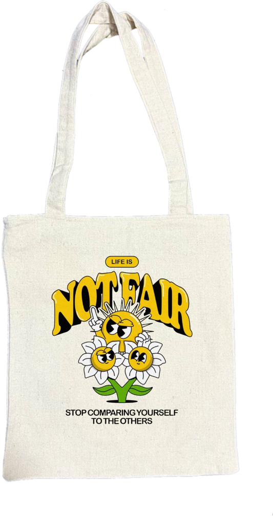 LIFE IS W M STOP COMPARING YOURSELF TO THE OTHERS tote bag beige 127