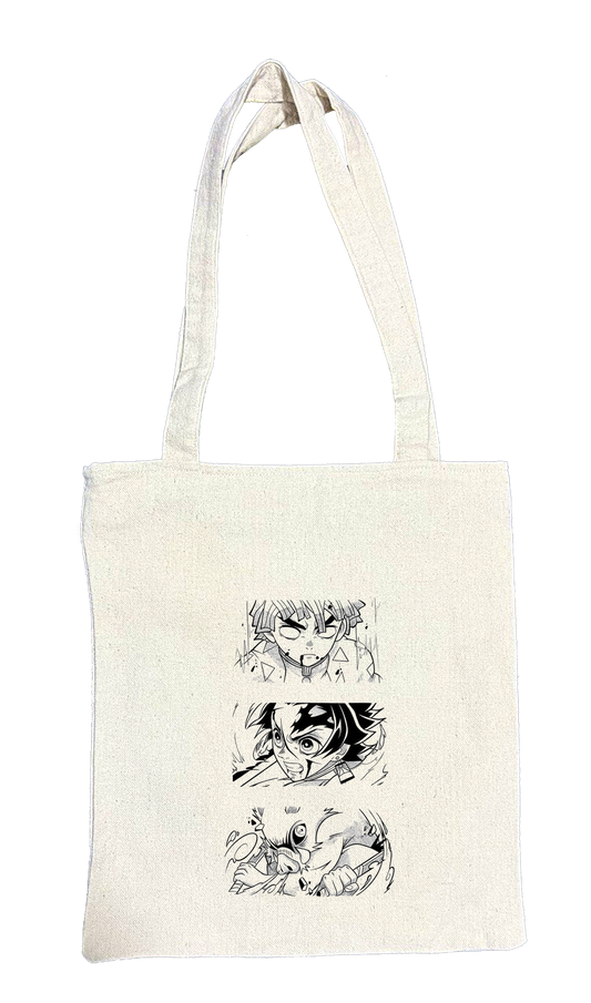 Anime Demon slayer nezuko tanjiro tote bag Beige 37