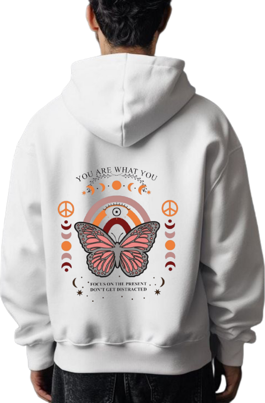 butterflies Oversize Hoodie White Back 37