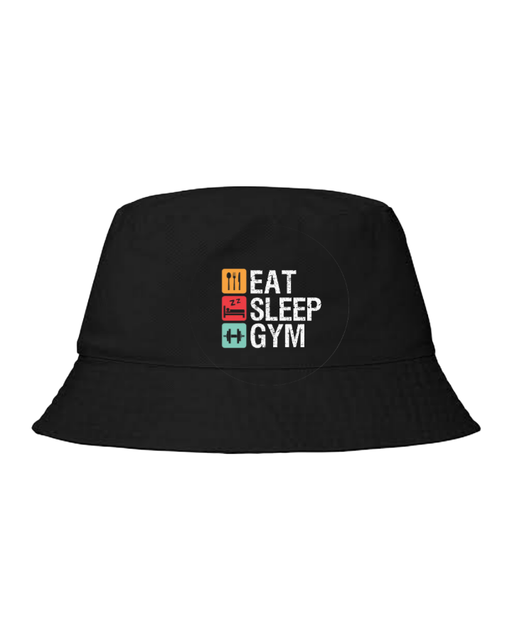 workout gym pilates Bucket hat Fishman hat cap Black 37
