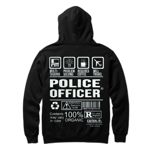 POLICE OFFICER Back text oversize hoodie back 37
