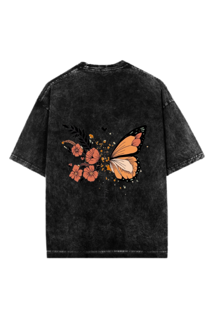 butterflies One Size t- shirt Washed Back 37