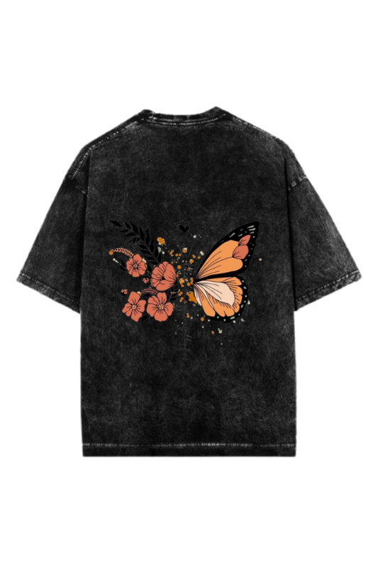 butterflies One Size t- shirt Washed Back 37