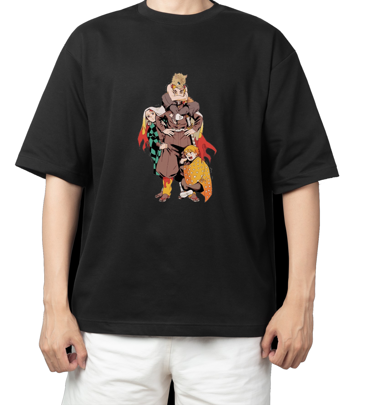 Anime Demon slayer nezuko tanjiro t- shirt Oversize Black 37