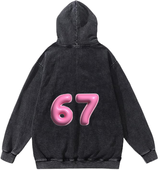 67 designs Oversize Hoodie Washed Back 37