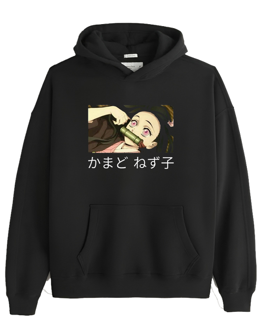 Anime Demon slayer nezuko tanjiro Oversize Hoodie Black 90