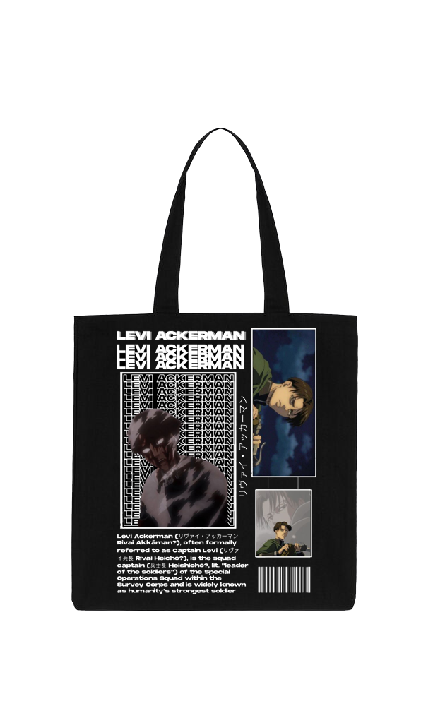 Anime Attack on titan shingeki no kyojin Aot Black tote bag 34