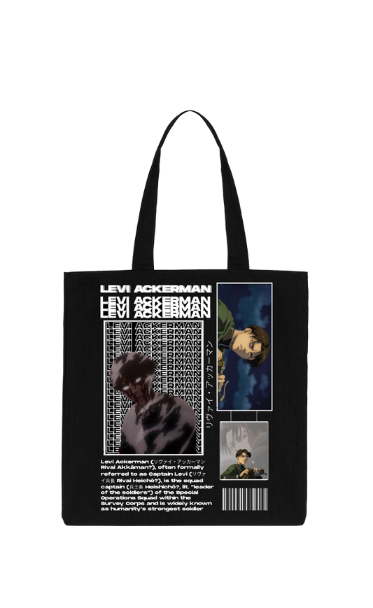 Anime Attack on titan shingeki no kyojin Aot Black tote bag 34