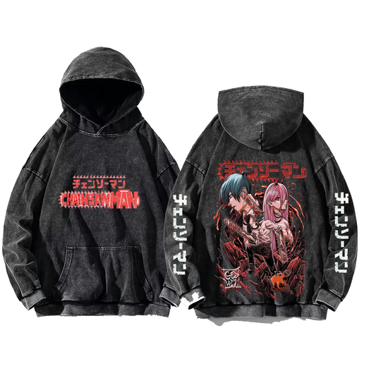 Chainsaw Man One Size hoodie Washed Back 37