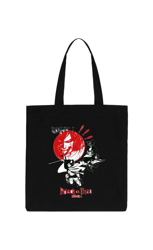 Anime Attack on titan shingeki no kyojin Aot Black tote bag 38