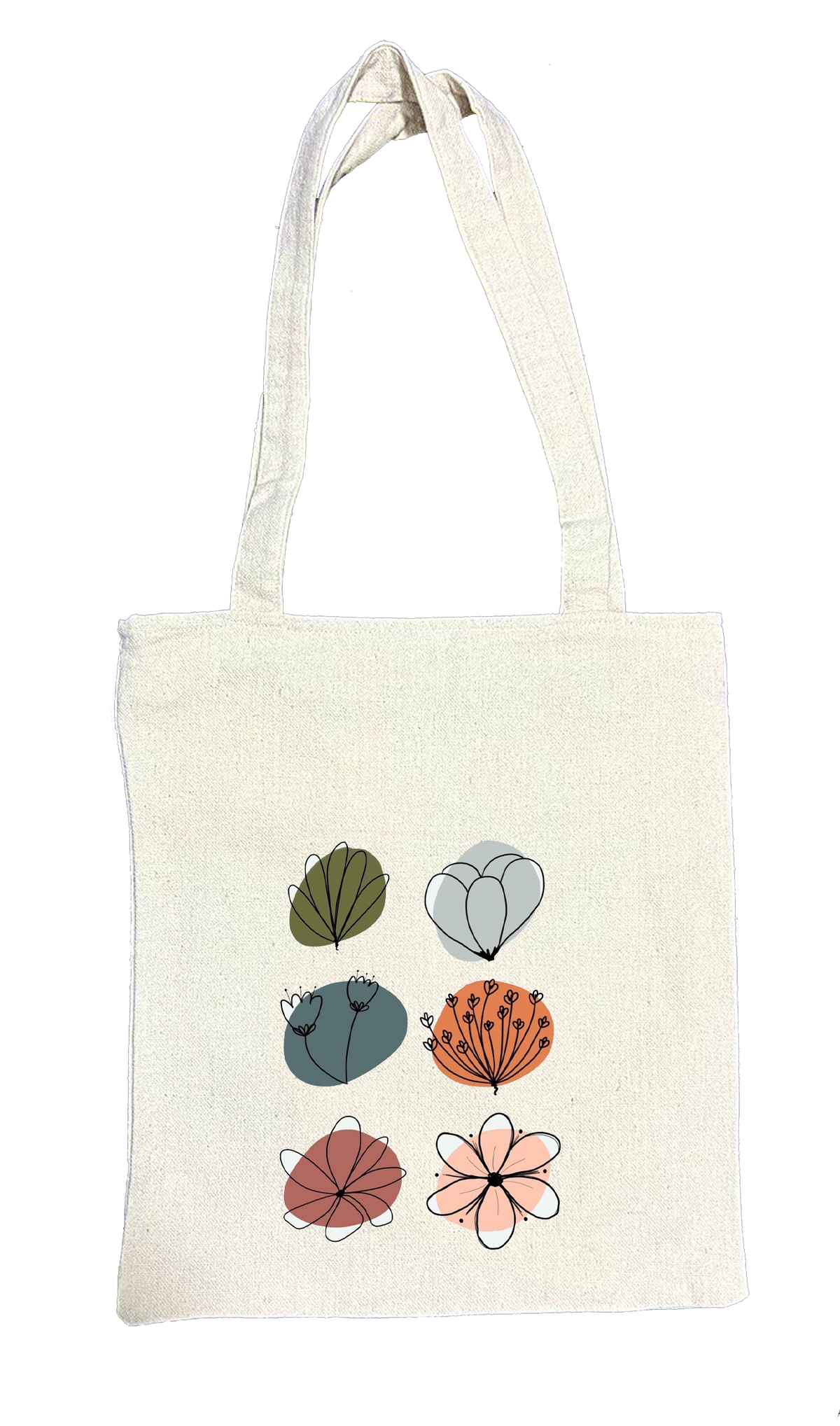 vase in a line-art style with soft colors tote bag beige