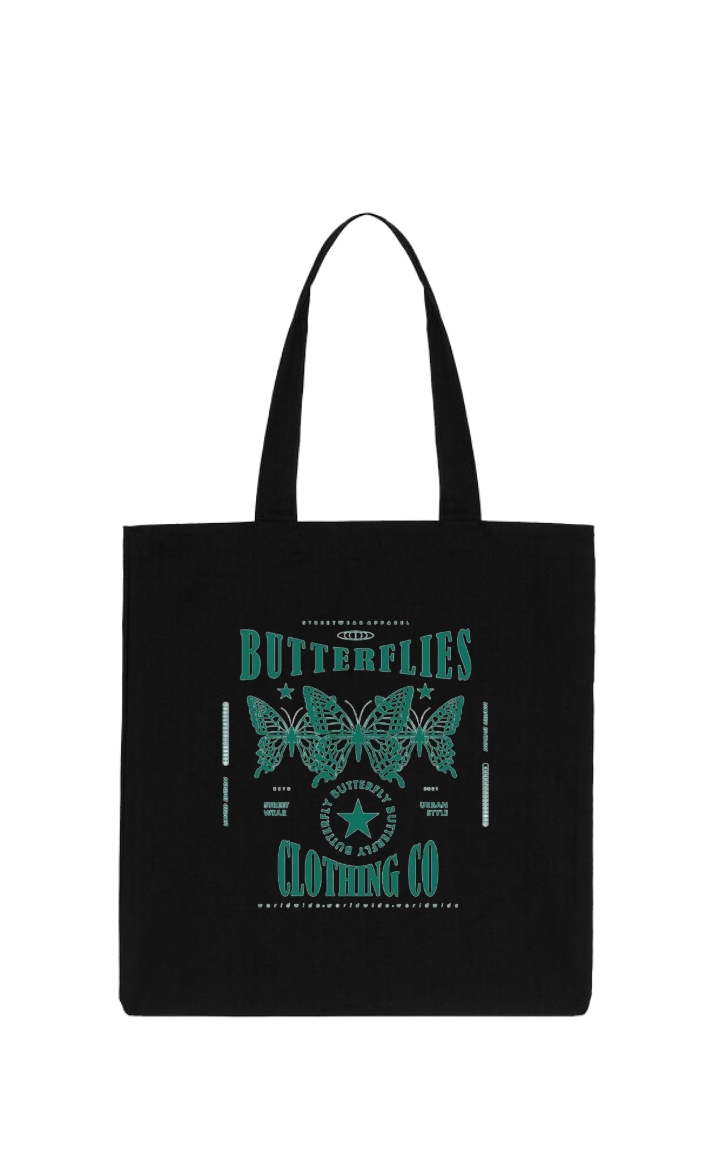 BUTTERFLIES tote bag Black 38