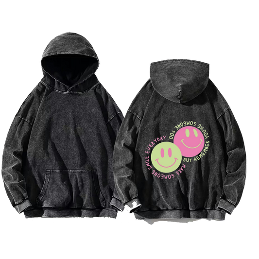 Happy Life One Size hoodie Washed Back 38