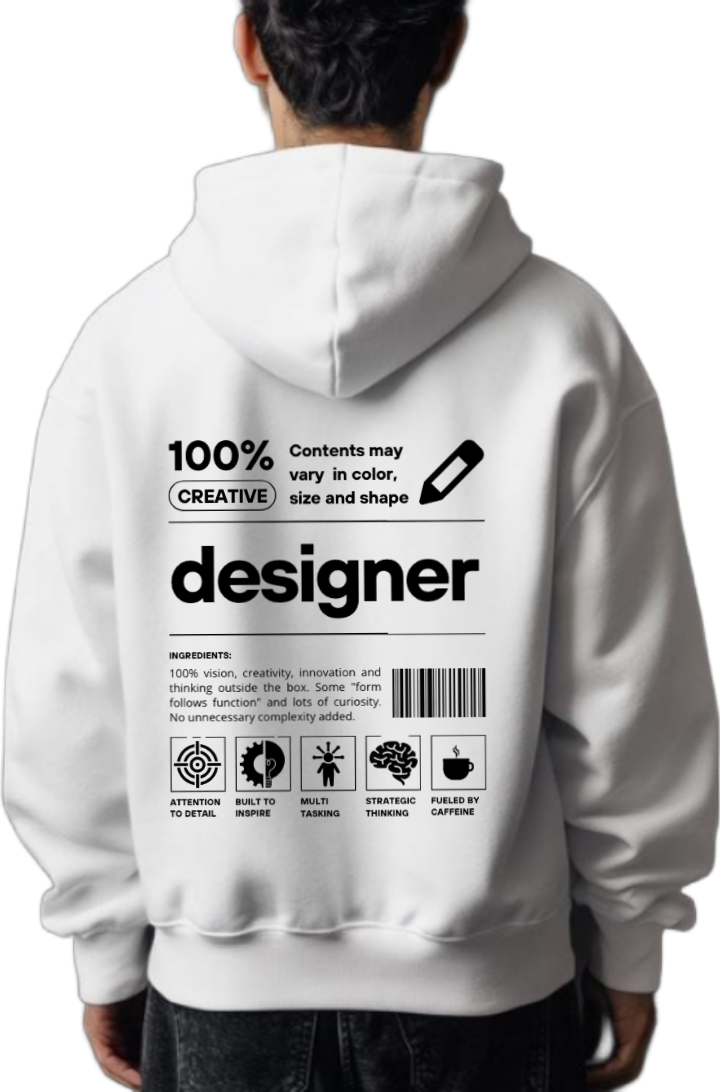 designer Back text oversize hoodie White back 38