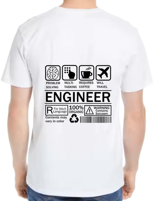 ENGINEER Back text One Size t- shirt White Back 38