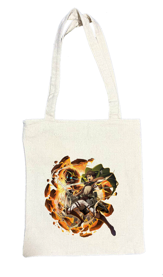 Anime Attack on titan shingeki no kyojin Aot biege tote bag 37