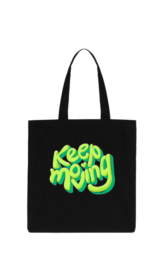 Keep moing Tote bag Black 224