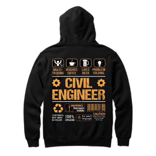 CIVIL ENGINEER Back text oversize hoodie back 38