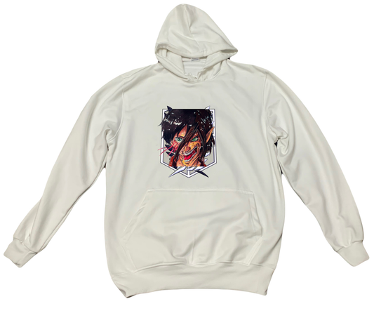 Anime Attack on titan shingeki no kyojin eren levi mikasa Aot White Oversize HOODIE 38