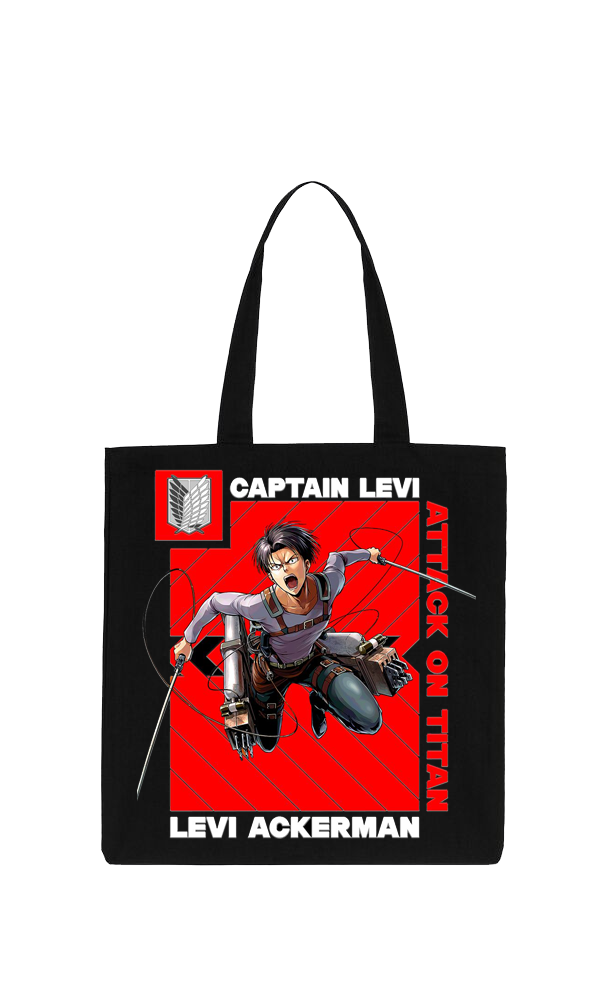 Anime Attack on titan shingeki no kyojin Aot Black tote bag 37