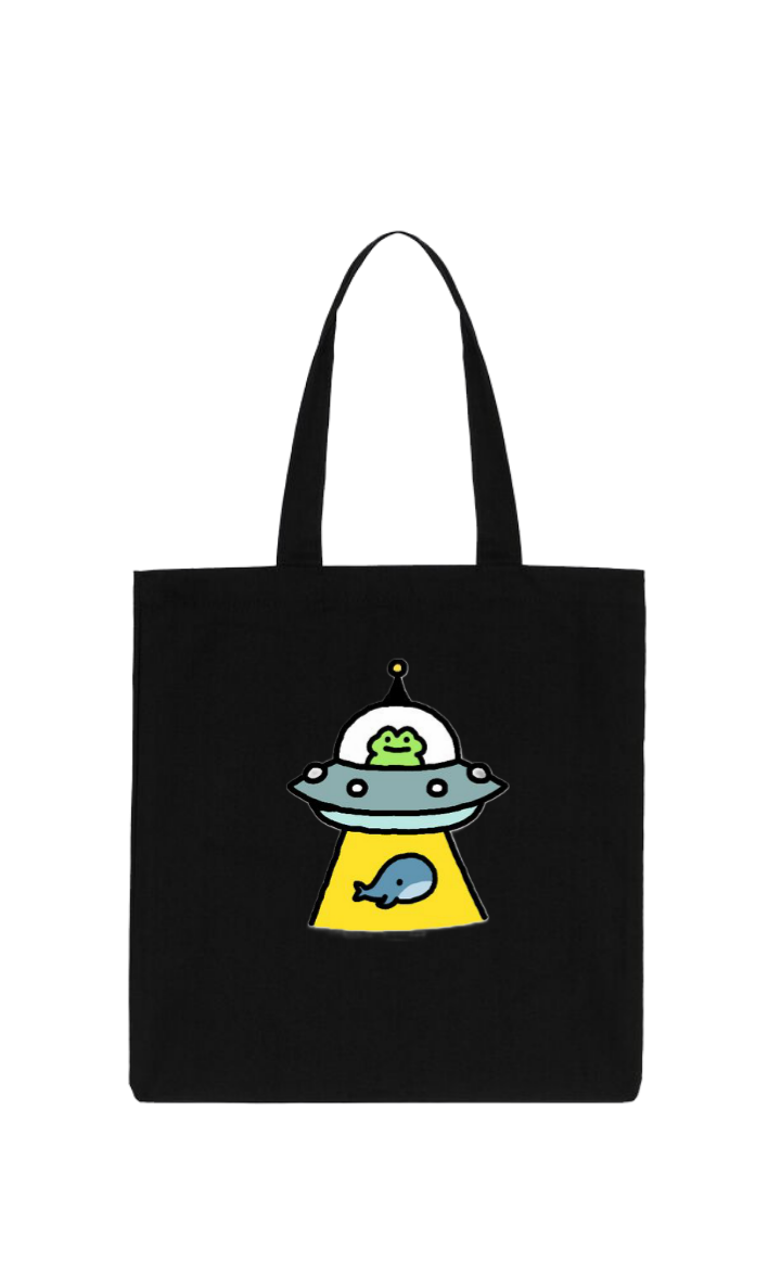 Frog tote bag Black 37
