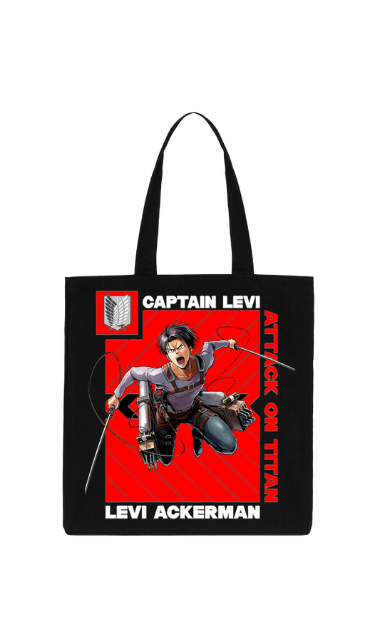 Anime Attack on titan shingeki no kyojin Aot Black tote bag 36